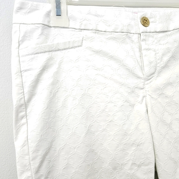 Lilly Pulitzer Kelly Womens Textured Ankle Skinny Pant Cottagecore White Small 4 - Picture 5 of 9